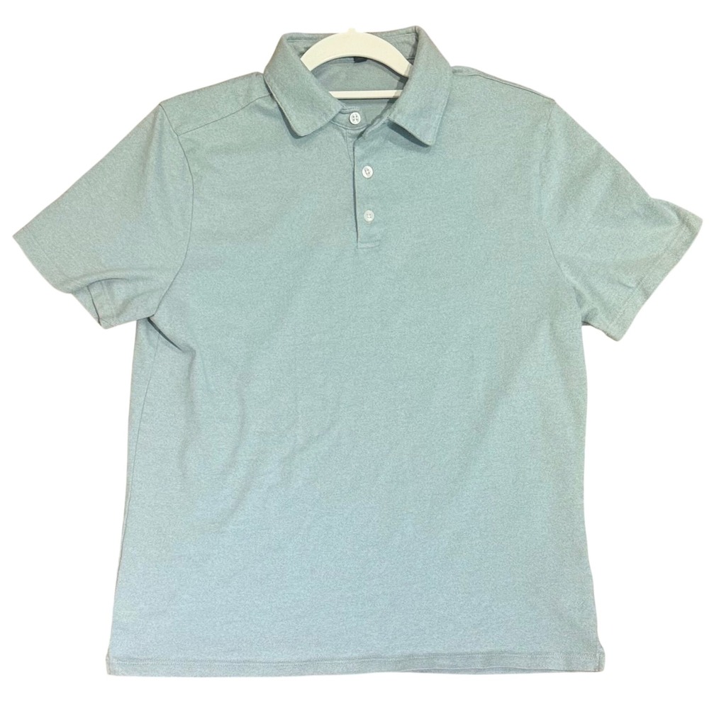 Robert Barakett Garrow SS Polo Shirt Mens Medium Light Blue Heather golf preppy